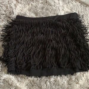 Express black fringe skirt